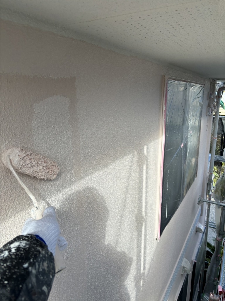 千葉市　外壁塗装　上塗り　ジョリパッドフレッシュインフィニティ