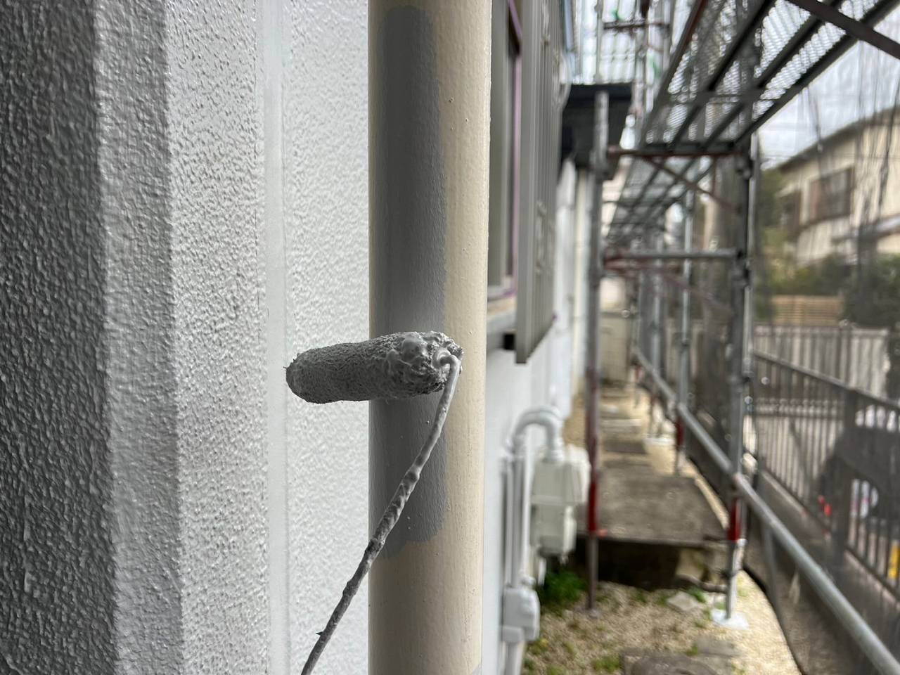 習志野市　付帯部塗装　雨樋　ファインパーフェクトトップ