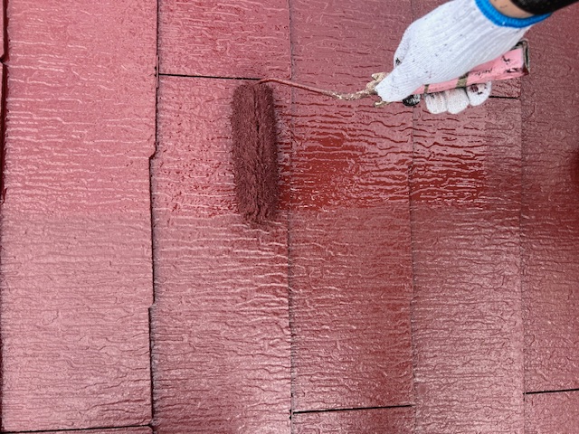 千葉市　屋根塗装　上塗り　ファインパーフェクトベスト